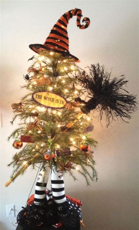 Captivating the Spirit of Halloween: Witch Sculpture and Tree Ornaments Collide
